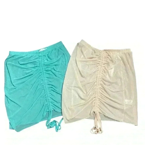 Isla Bonita NWOT Sheer Bikini Coverup Size S/M Natural/Aqua Bundle - Picture 1 of 10